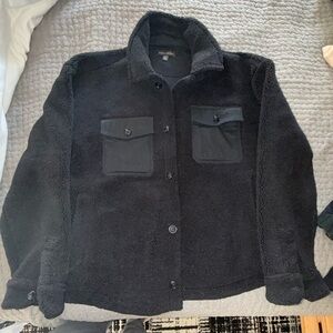 Banana Republic Men's Black Fleece Jacket